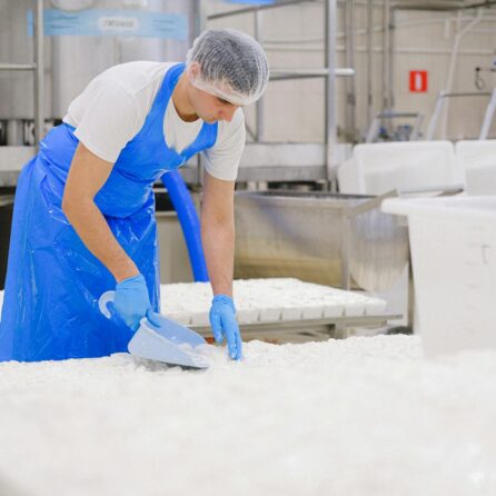 A Man Working in a Production Plant